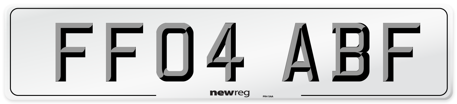 FF04 ABF Number Plate from New Reg